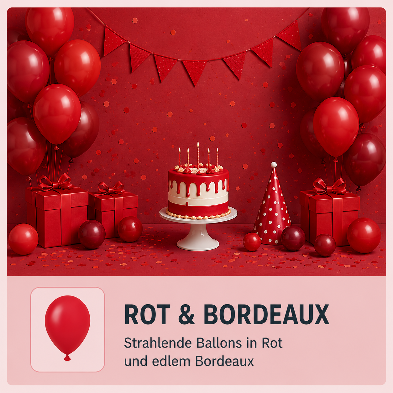 Latexballons Rot & Bordeaux