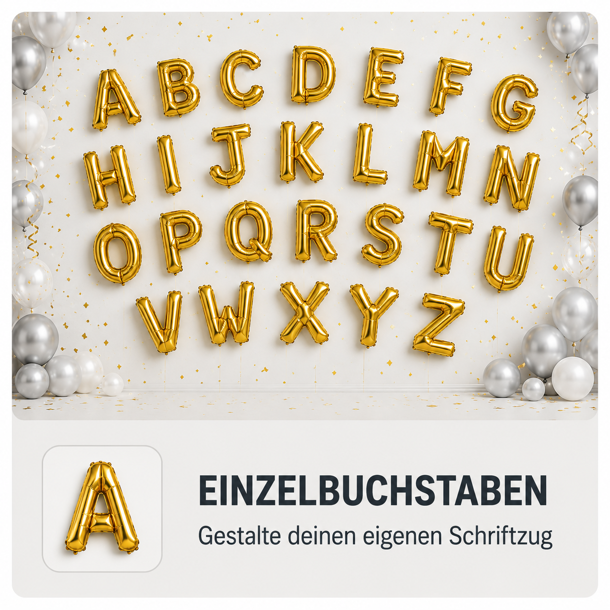 Ballonschriftzüge Einzelbuchstaben & Zahlen