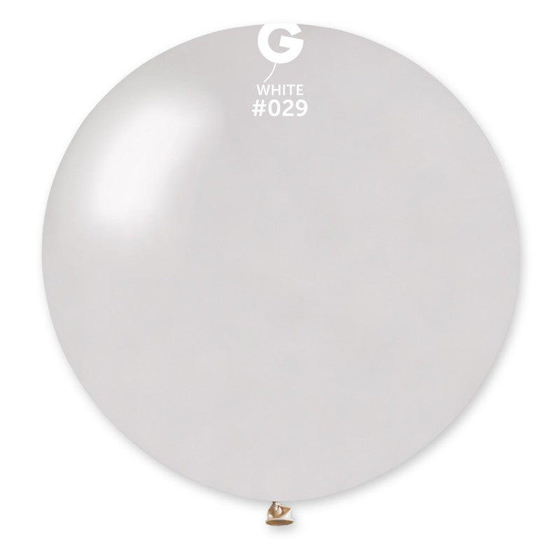 1x Latexballon G220 30"/75cm DM #029 Metallic White