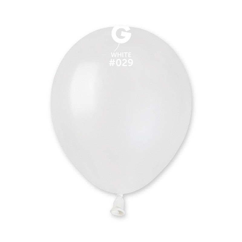 100x Latexballon A50 5"/13cm #029 Metallic White