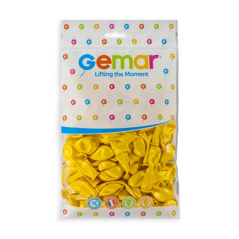 100x Latexballon A50 5"/13cm #030 Metallic Yellow