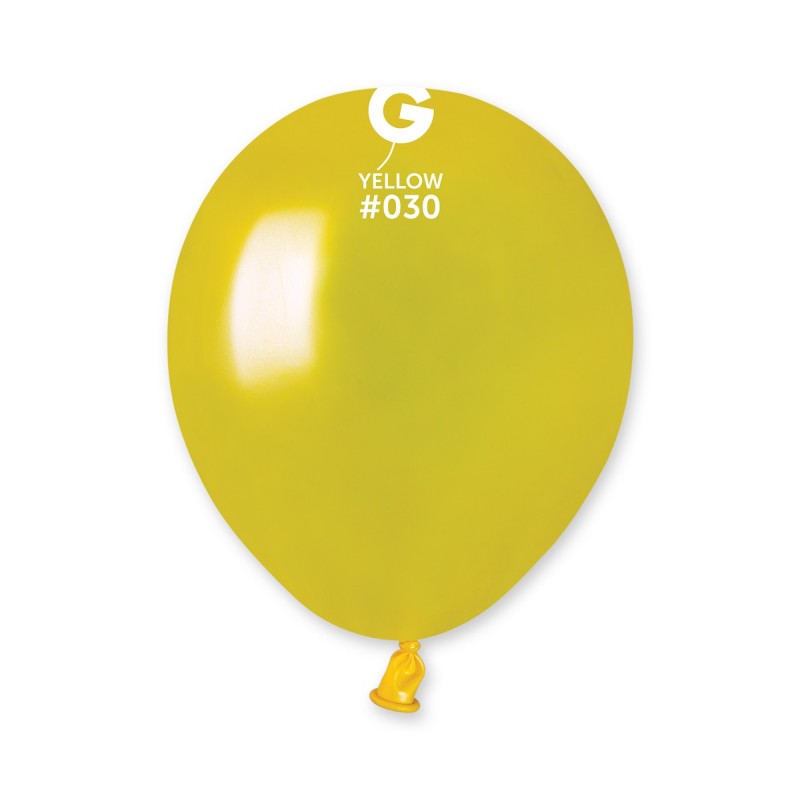 100x Latexballon A50 5"/13cm #030 Metallic Yellow