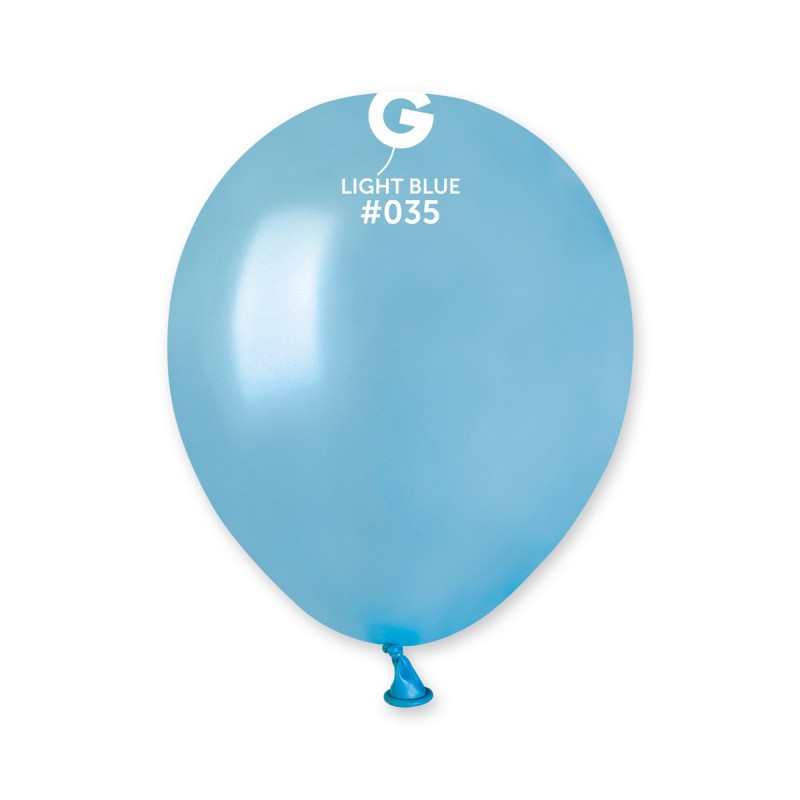 100x Latexballon A50 5"/13cm #035 Metallic Light Blue