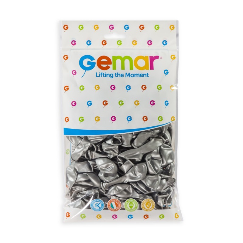 100x Latexballon A50 5"/13cm #038 Metallic Silver