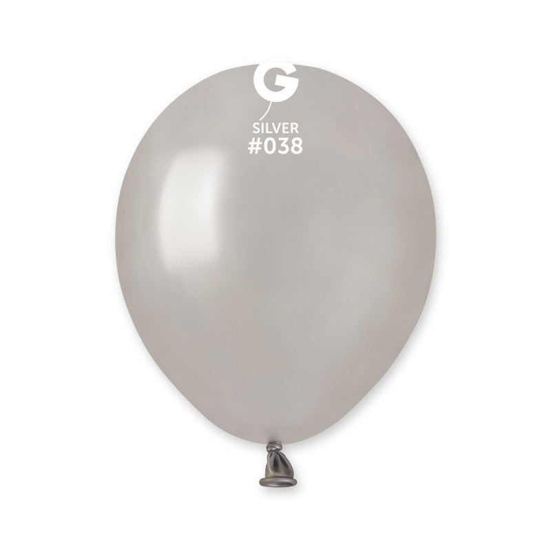 100x Latexballon A50 5"/13cm #038 Metallic Silver