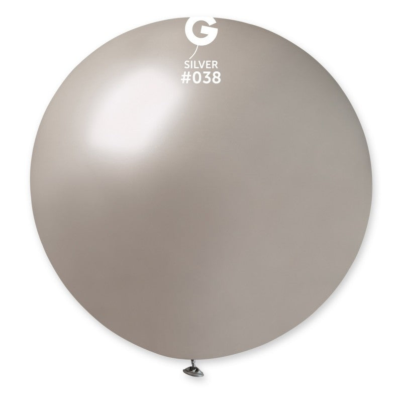 1x Latexballon G30 31"/80cm DM #038 Metallic Silver