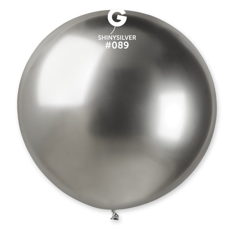1x Latexballon G30 31"/80cm DM #089 Shiny Silver