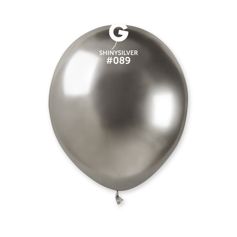100x Latexballon A50 5"/13cm #089 Shiny Silver