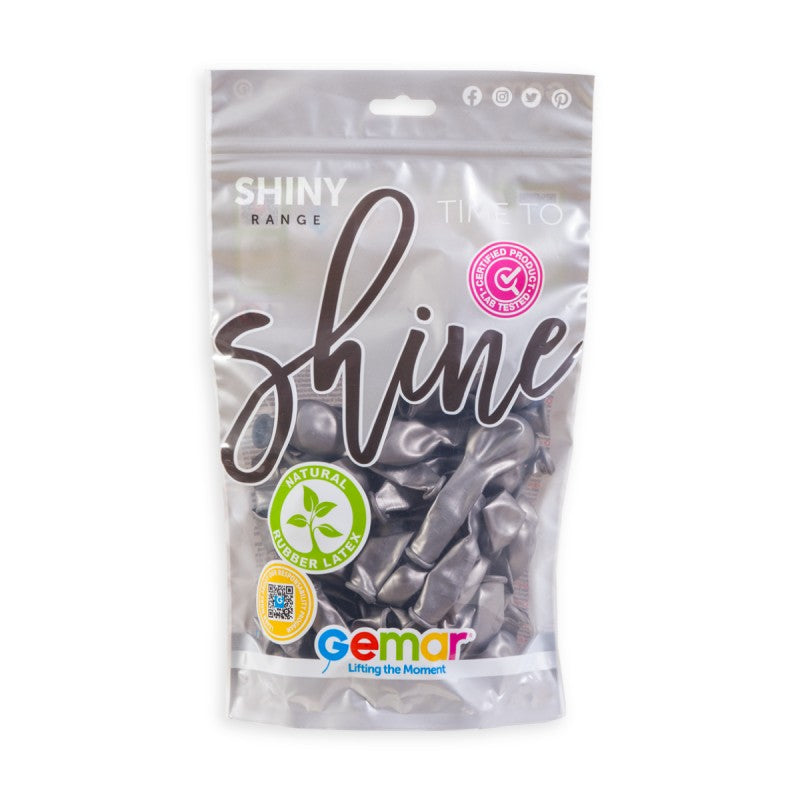 100x Latexballon A50 5"/13cm #090 Shiny Space Grey