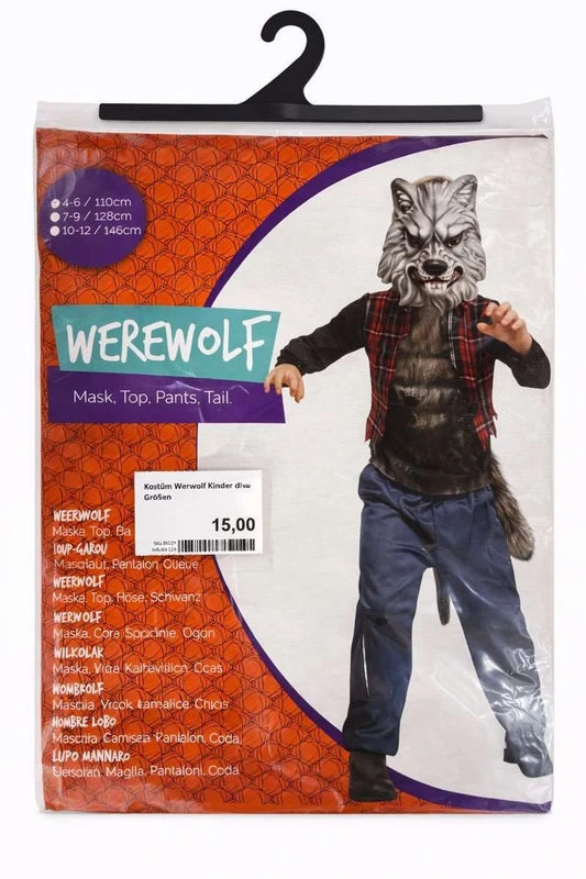 Kostüm Werwolf (4-6 Jahre) 110cm Hose, Shirt, Maske