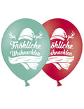 10x Latexballon rot mintgrün Fröhliche Weihnachten