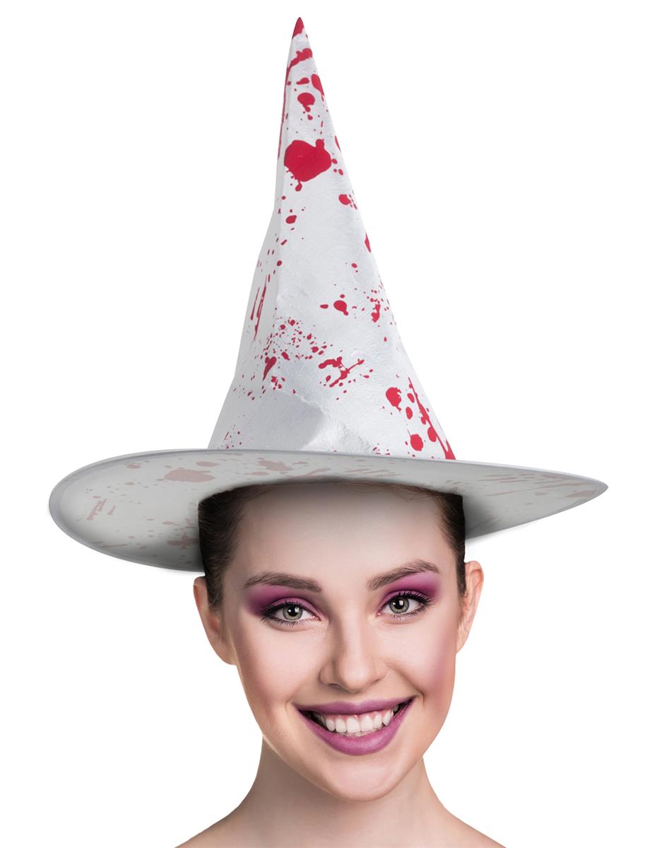 Hexenhut weiß mit Blut