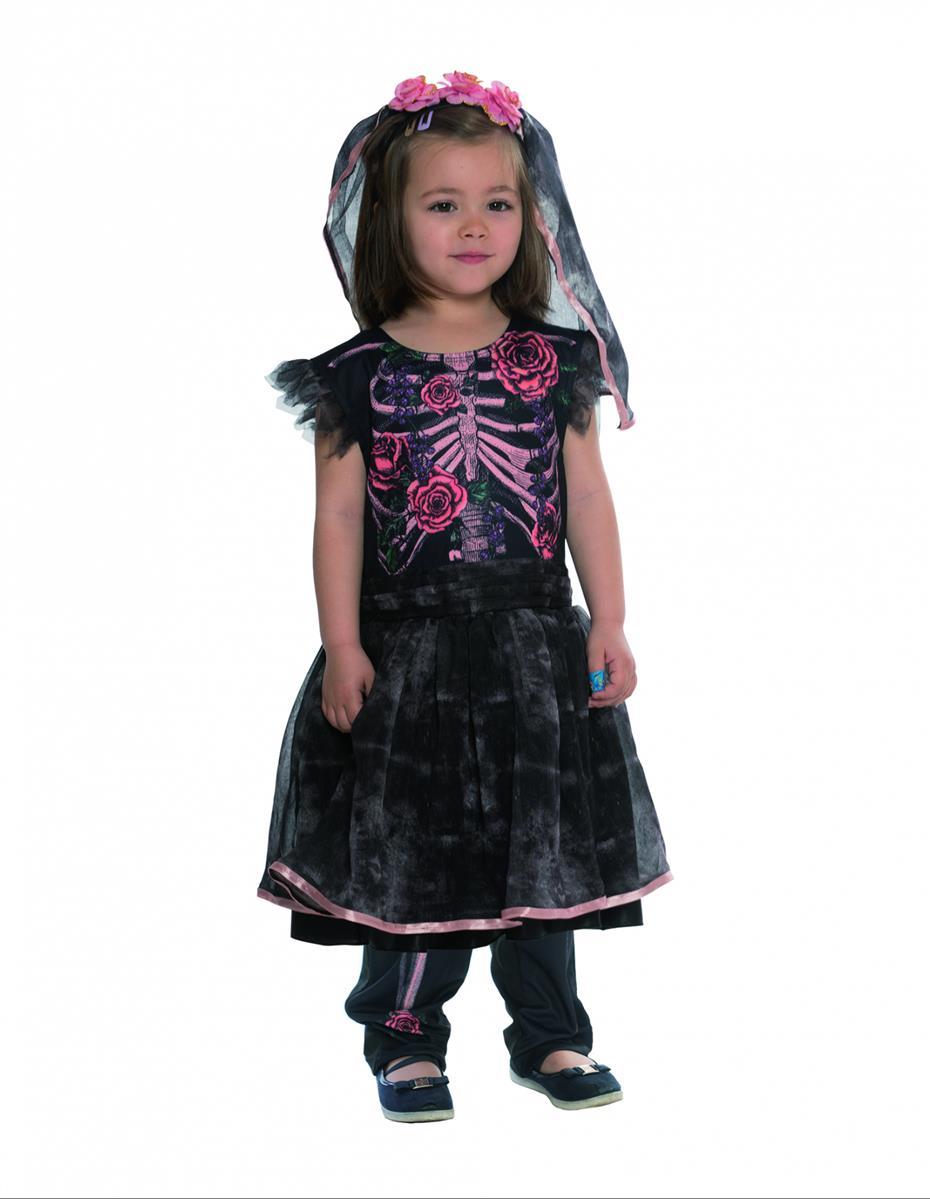Kostüm Sugar Skull (1-2) 84cm Kleid & Haarreif