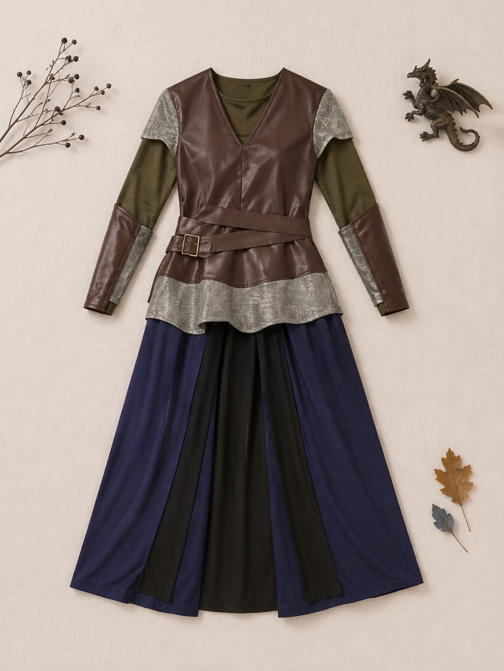 Kostüm Wikingerin Damen XS Teen 13–16 Jahre Kleid Mittelalter