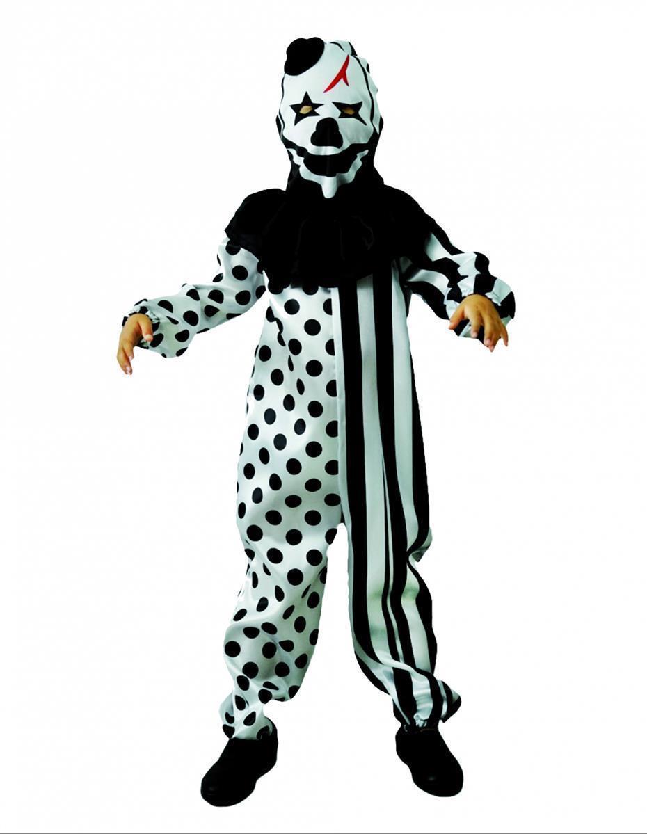 Kostüm Horror Clown schwarz weiß Kinder (5-6)