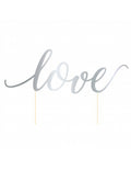 Cake Topper Love silber