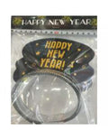 Krönchen schwarz Happy New Year gelb