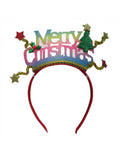Haarreif Merry Christmas bunt pastell Glitzer