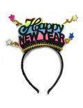 Krönchen Regenbogen pastell Glitzer Happy New Year schwarz