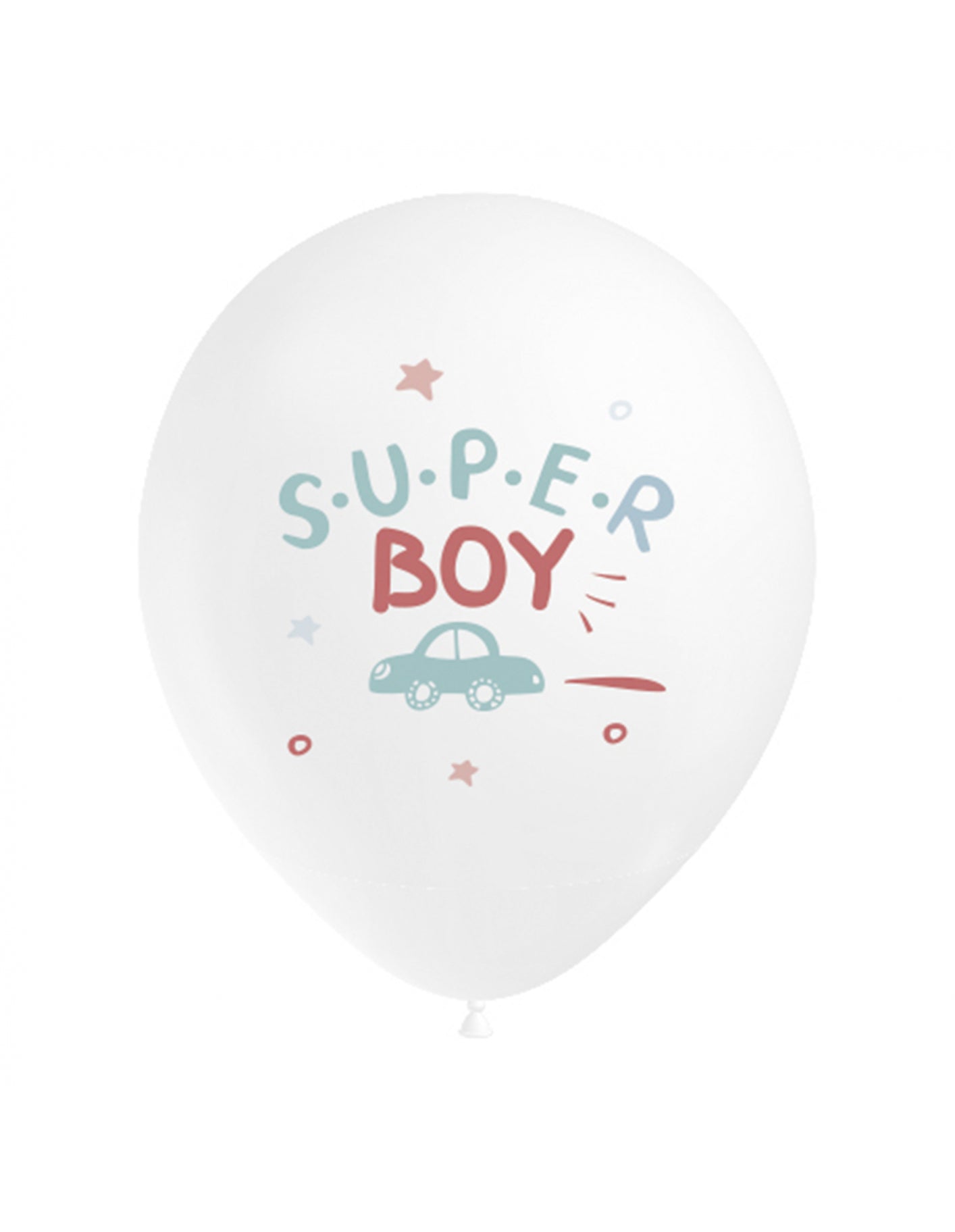 8x Latexballon weiß Super Boy 30cm