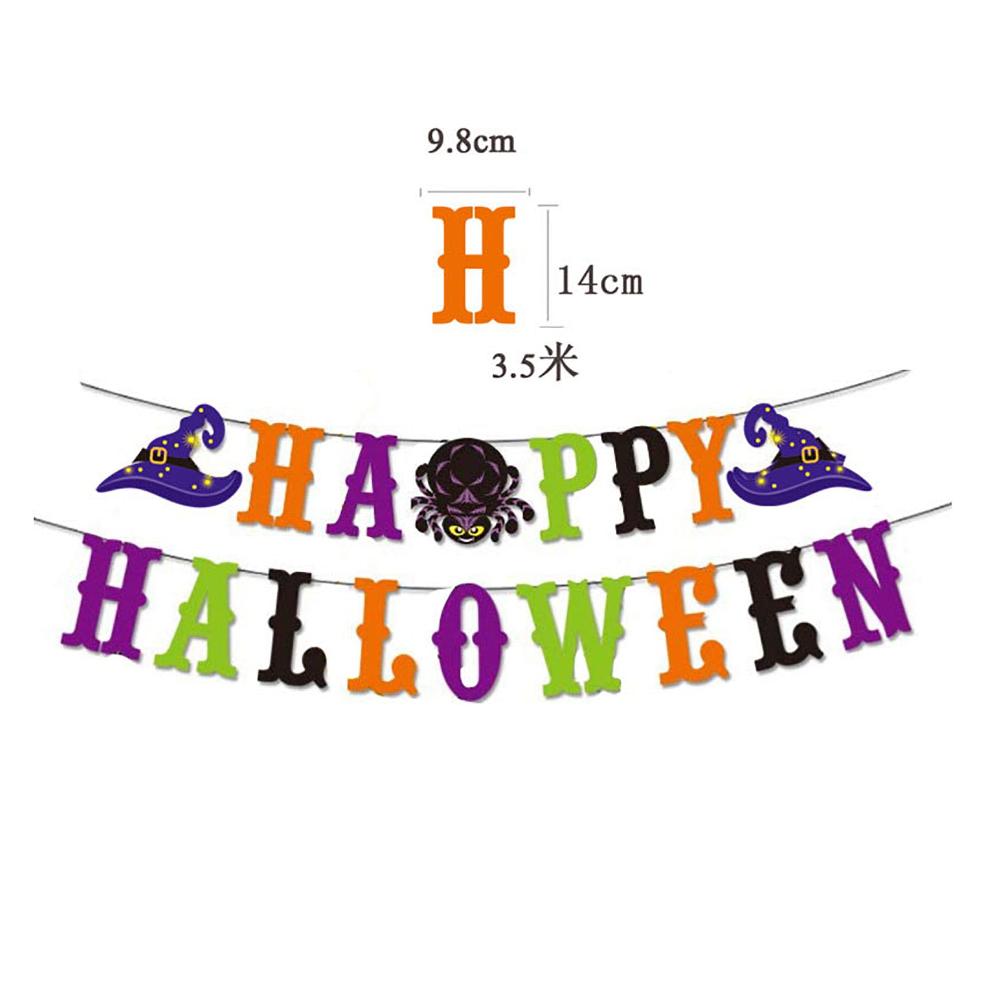 Girlande Happy Halloween bunt 3,5m