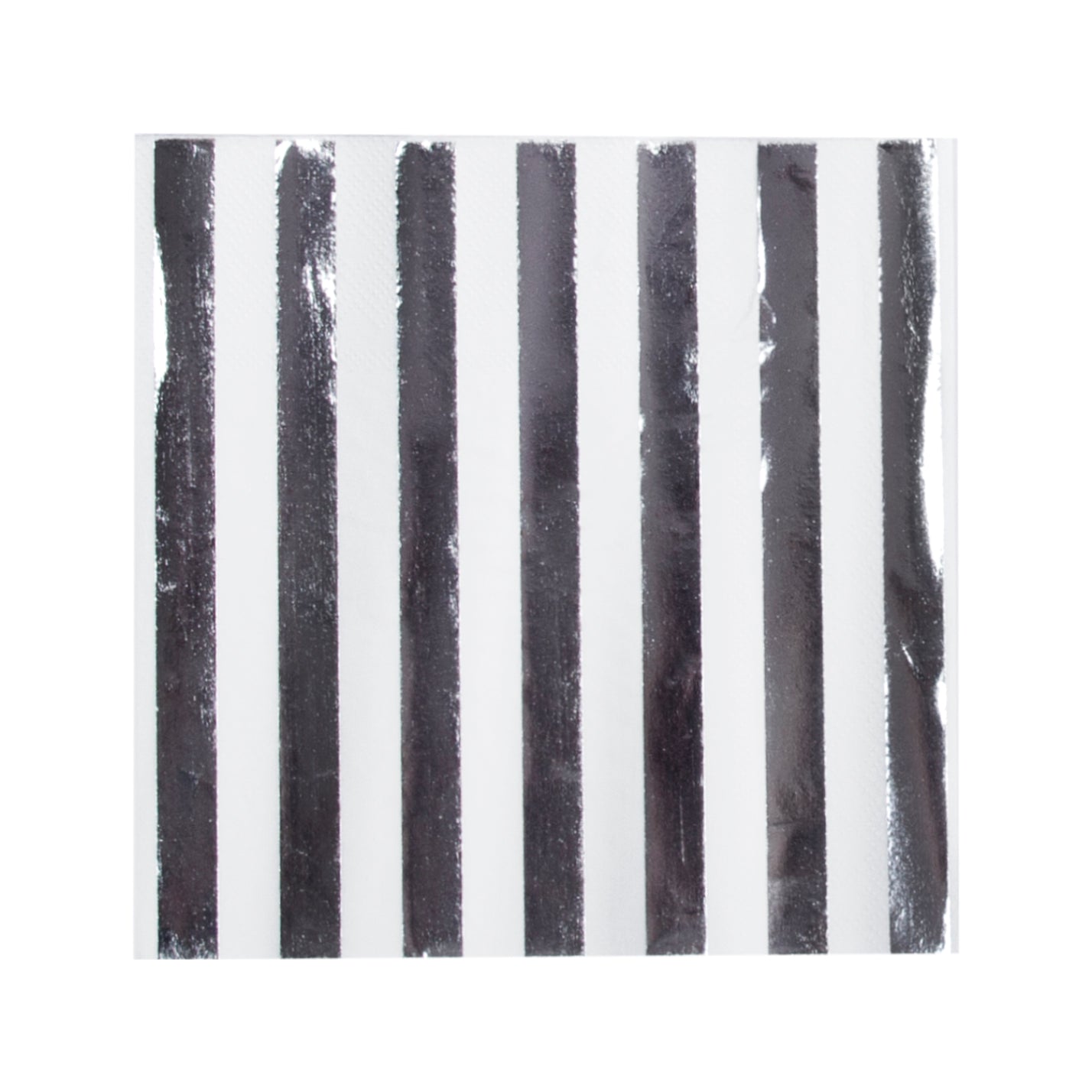 16x Serviette Streifen weiß silber