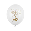 6x Latexballon weiß Kelch gold