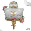 Folienballon Torte weiß rosegold