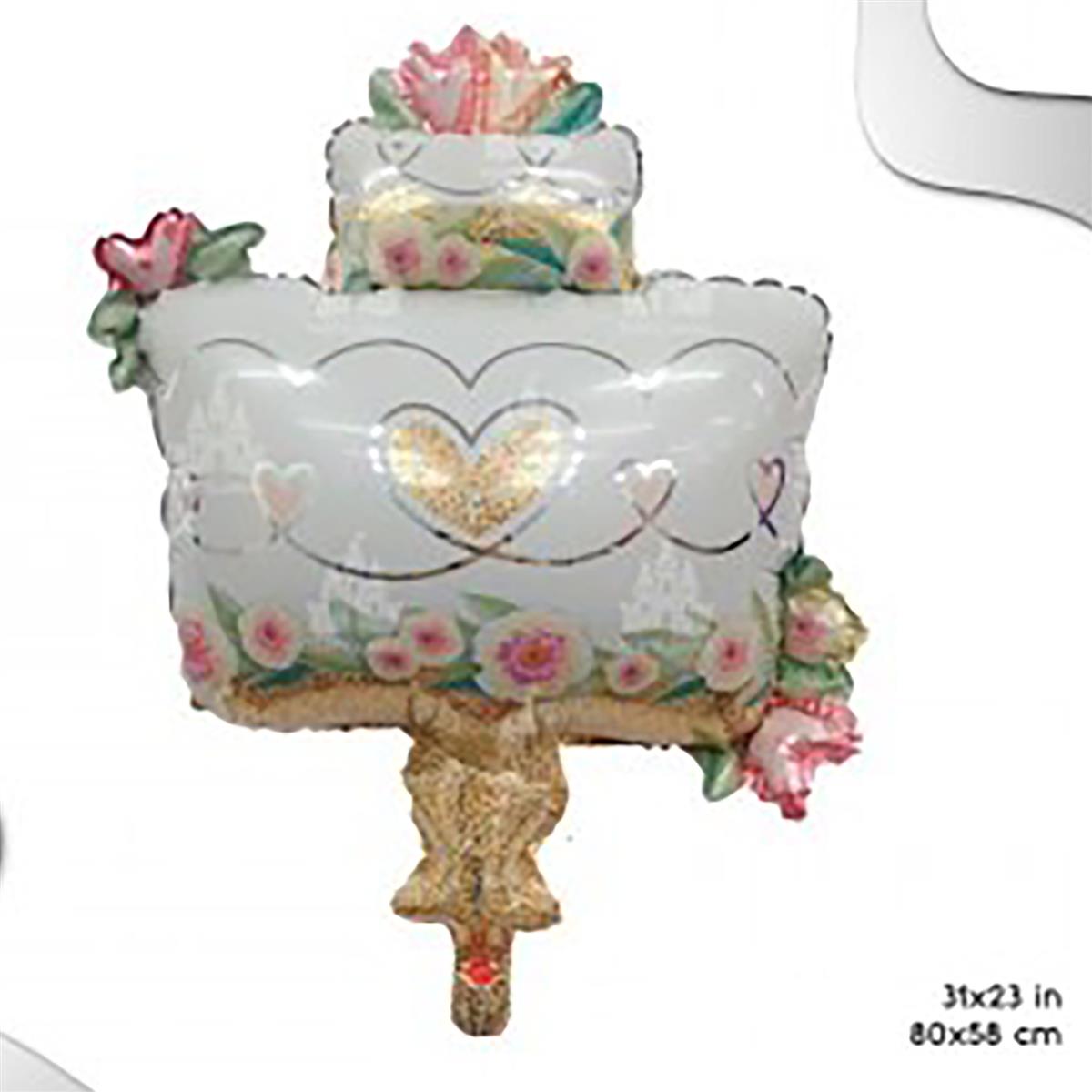 Folienballon Torte weiß rosegold