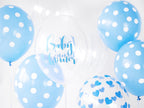 6x Latexballon blau pastell Punkte weiß 30cm