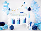 6x Latexballon blau pastell Punkte weiß 30cm
