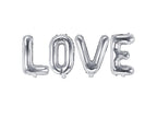 Folienballon Schriftzug (Love) silber 35cm Höhe