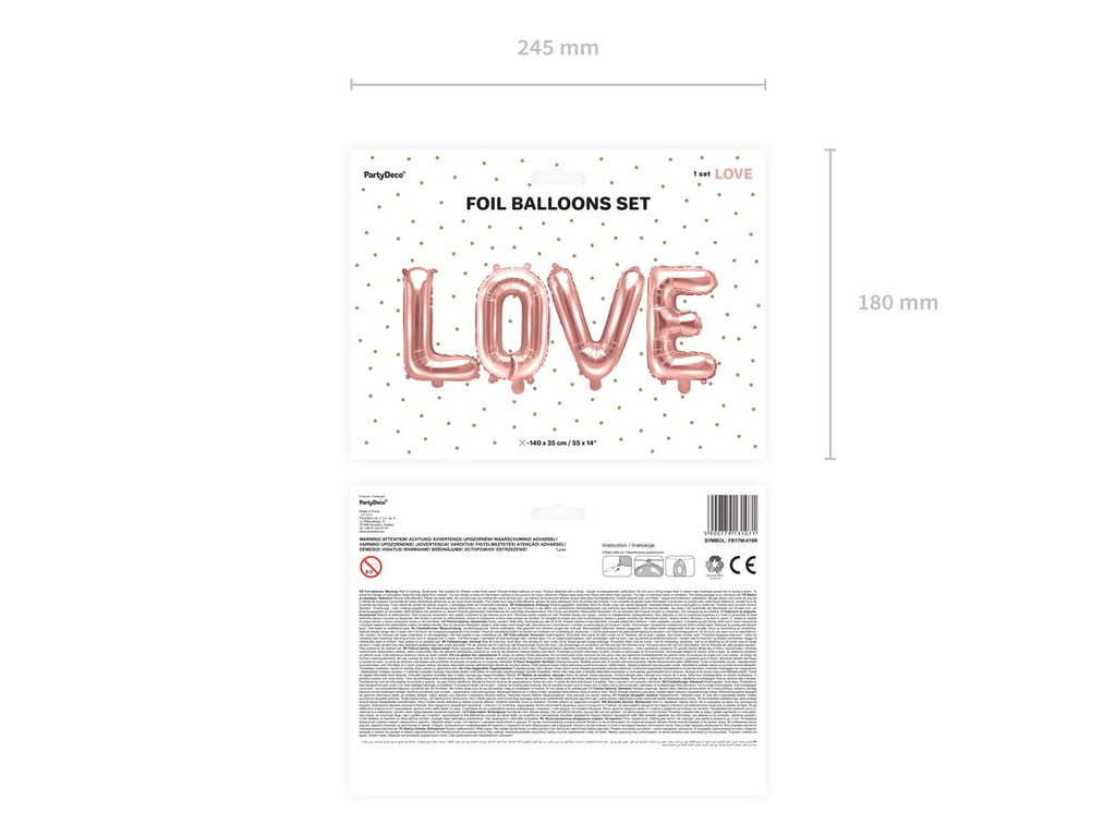 Folienballon Schriftzug (Love) rosegold 35cm Höhe