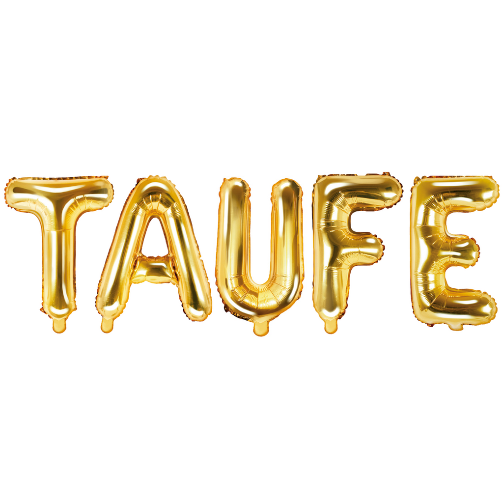 Folienballon Schriftzug (Taufe) gold 35cm Höhe