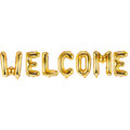 Folienballon Schriftzug (Welcome) gold 35cm Höhe