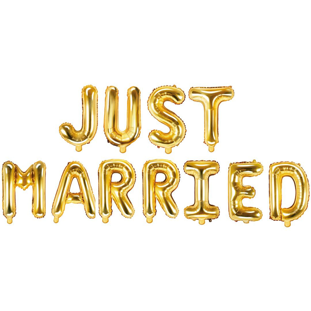 Folienballon Schriftzug (Just Married) gold 35cm Höhe
