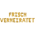 Folienballon Schriftzug (Frisch verheiratet) gold 35cm Höhe