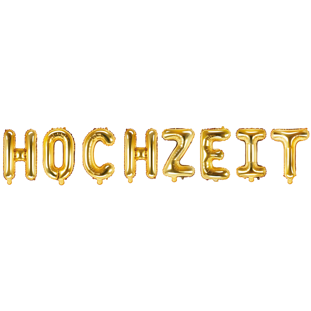 Folienballon Schriftzug (Hochzeit) gold 35cm Höhe