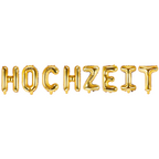Folienballon Schriftzug (Hochzeit) gold 35cm Höhe