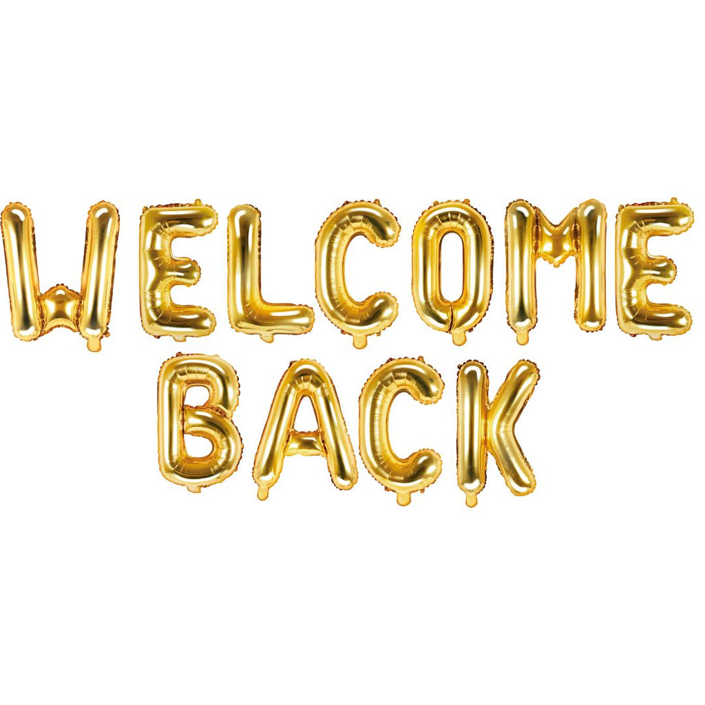 Folienballon Schriftzug (Welcome Back) gold 35cm Höhe