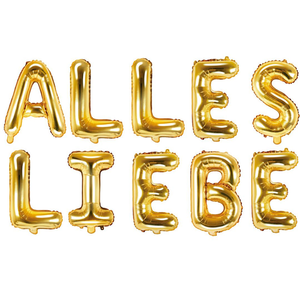 Folienballon Schriftzug (Alles Liebe) gold 35cm Höhe