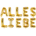 Folienballon Schriftzug (Alles Liebe) gold 35cm Höhe
