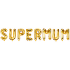 Folienballon Schriftzug (Supermum) gold 35cm Höhe