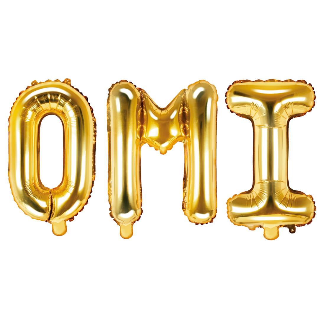 Folienballon Schriftzug (Omi) gold 35cm Höhe