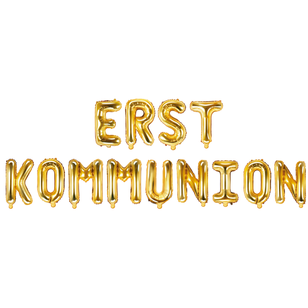 Folienballon Schriftzug (Erstkommunion) gold 35cm Höhe