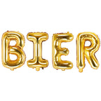 Folienballon Schriftzug (Bier) gold 35cm Höhe
