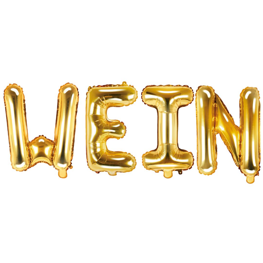 Folienballon Schriftzug (Wein) gold 35cm Höhe
