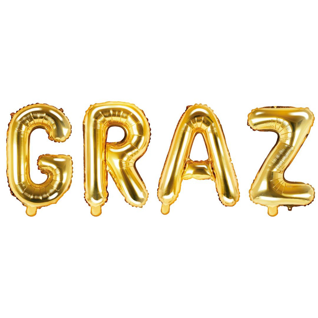 Folienballon Schriftzug (Graz) gold 35cm Höhe