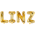 Folienballon Schriftzug (Linz) gold 35cm Höhe