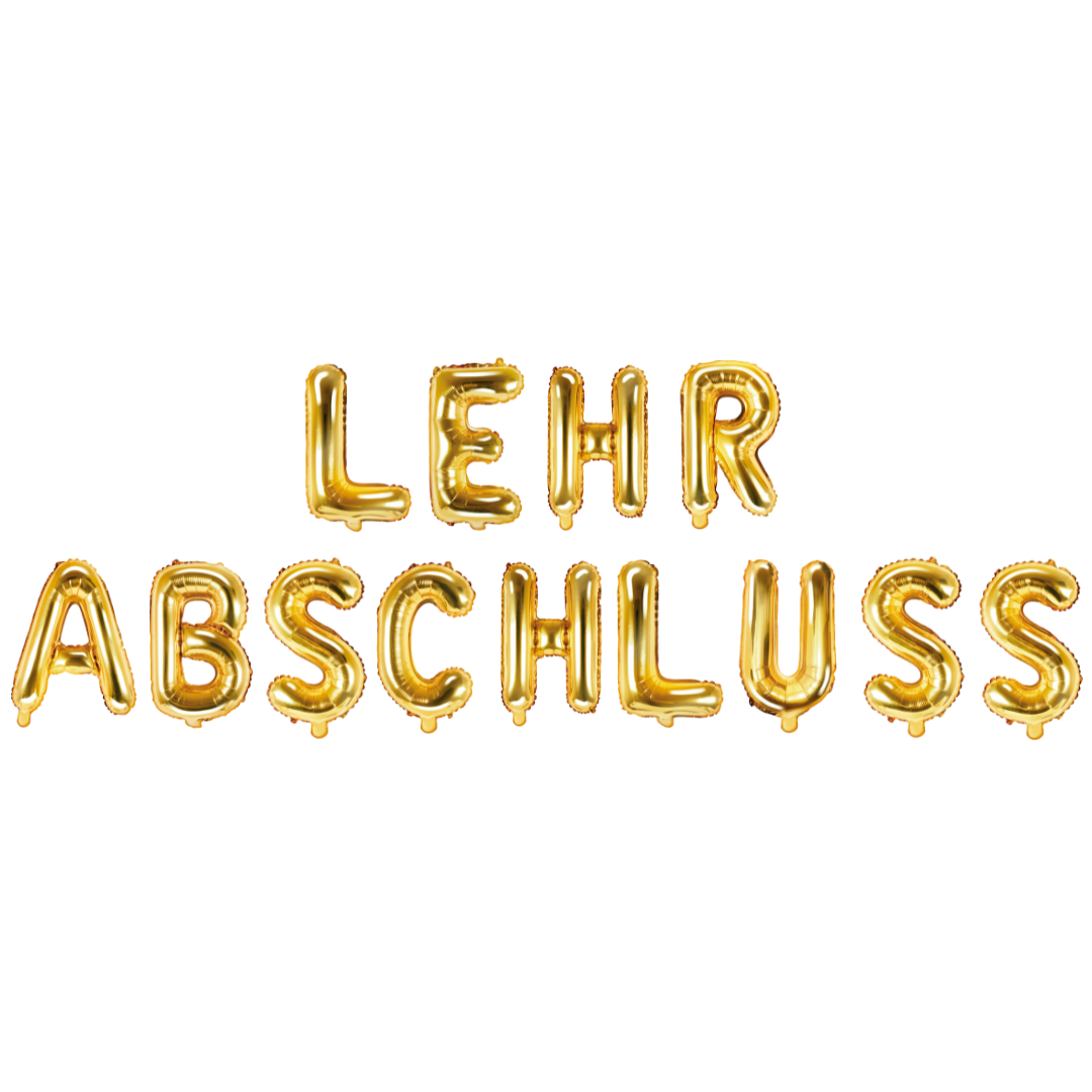 Folienballon Schriftzug (Lehrabschluss) gold 35cm Höhe